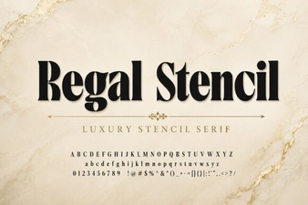 A Regal Stencil Font for Elegant Design Projects